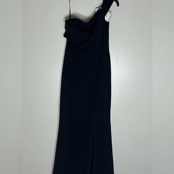 Aqua Scuba Crepe Off-the-Shoulder Gown - evening dress black size 12, New - Picture 10 of 12